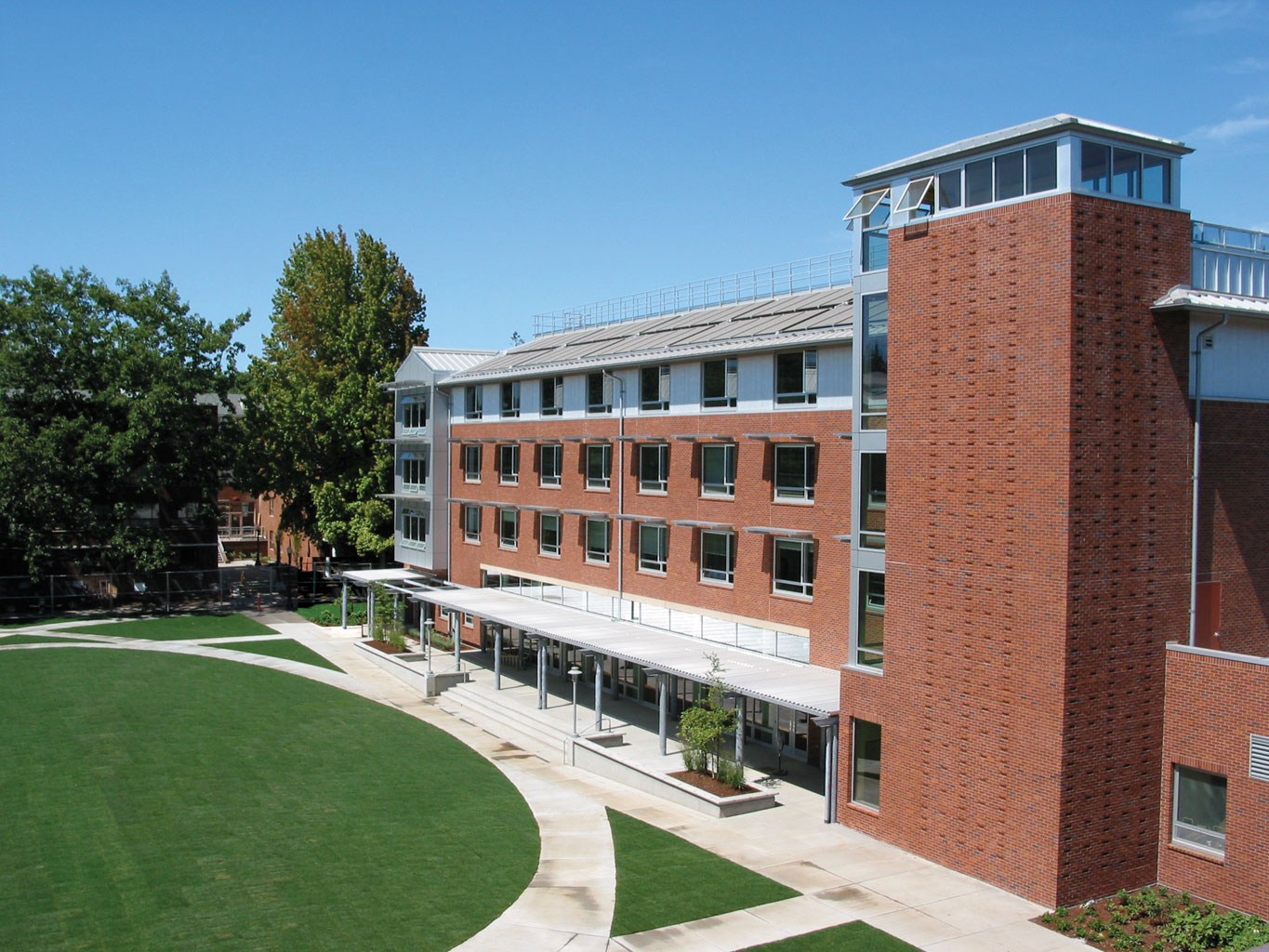 a building with a courtyard