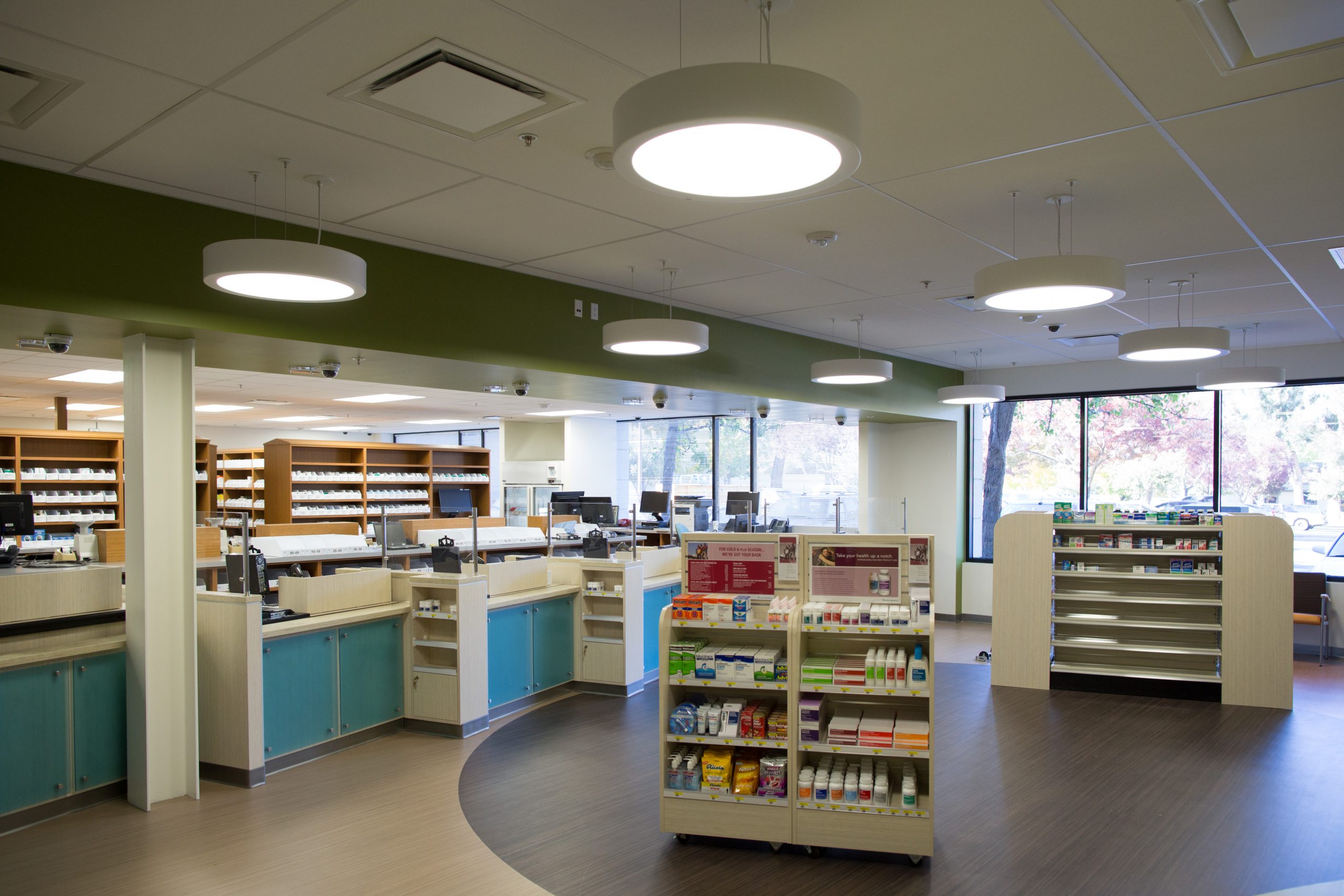 a large room with shelves and books