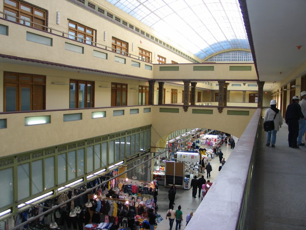 a large group of people in a building