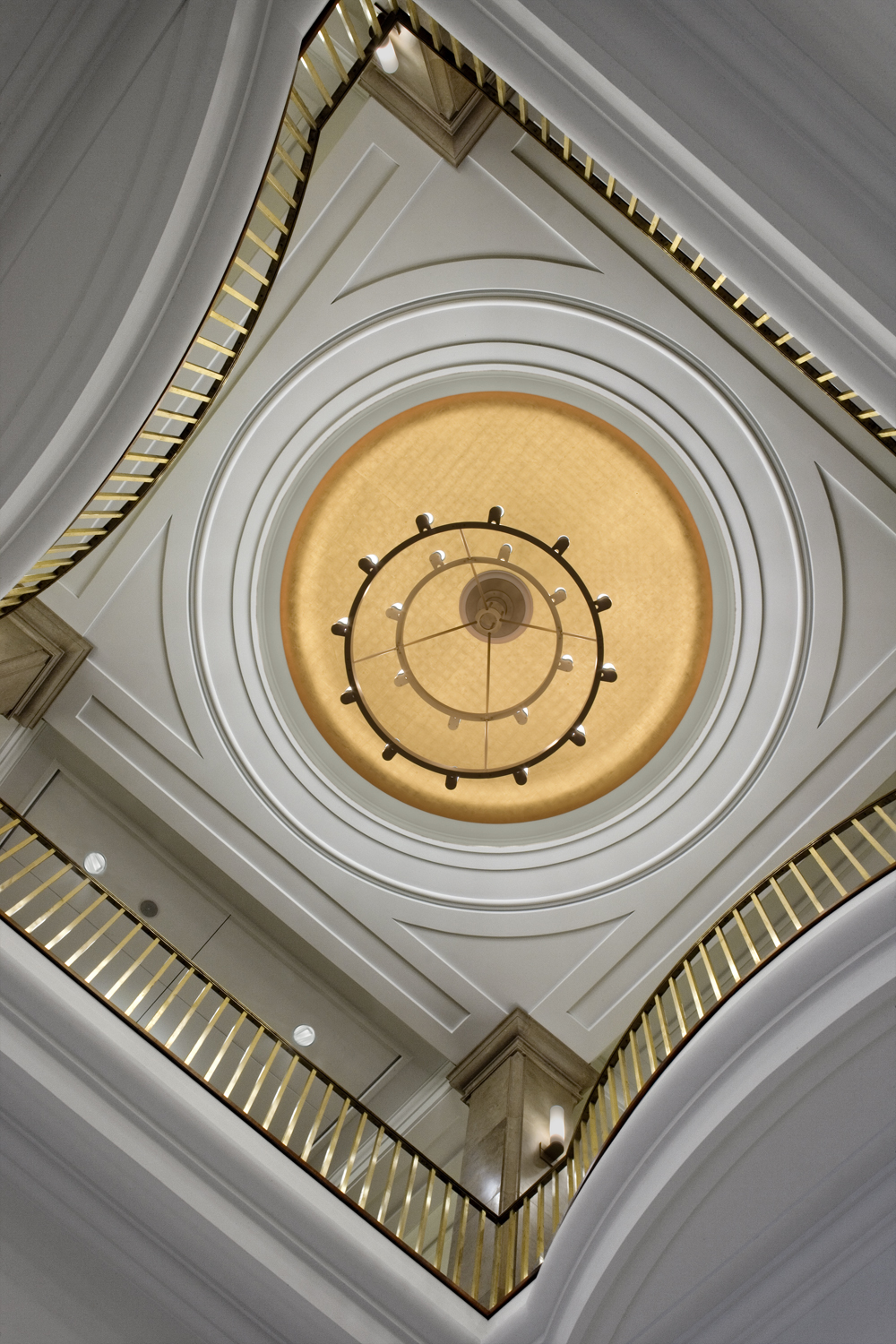 a clock on the ceiling