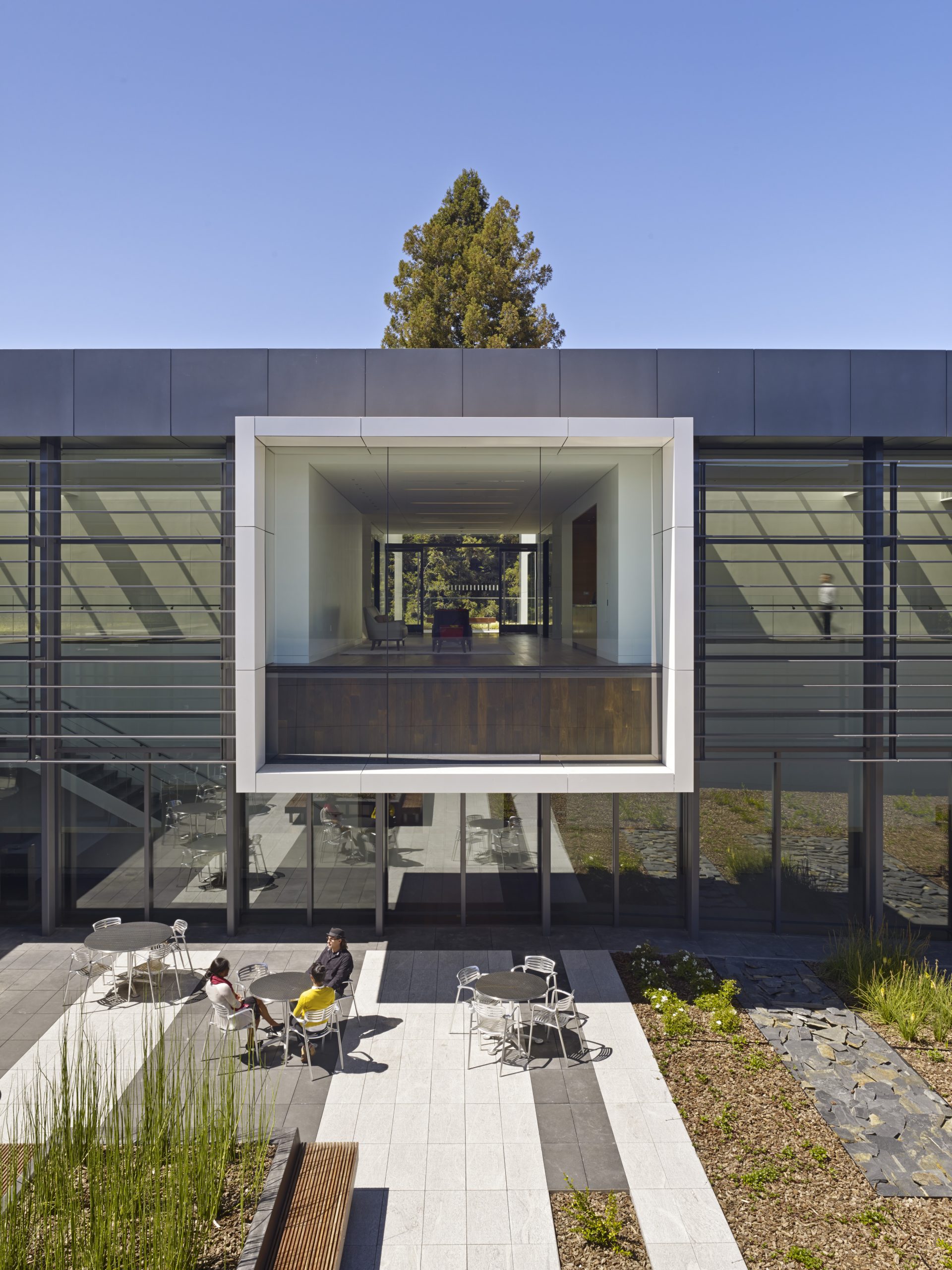 a building with a glass window