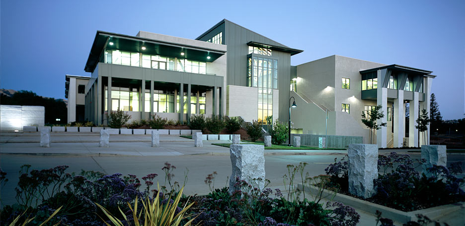 a building with a white exterior