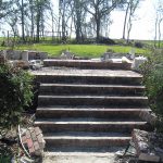 a set of stairs in a park