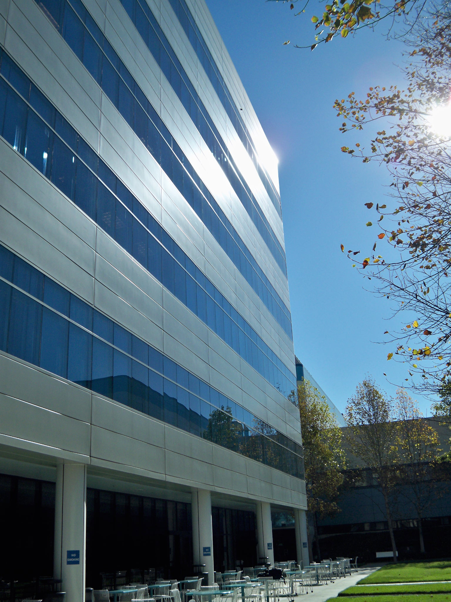 a building with a blue sky