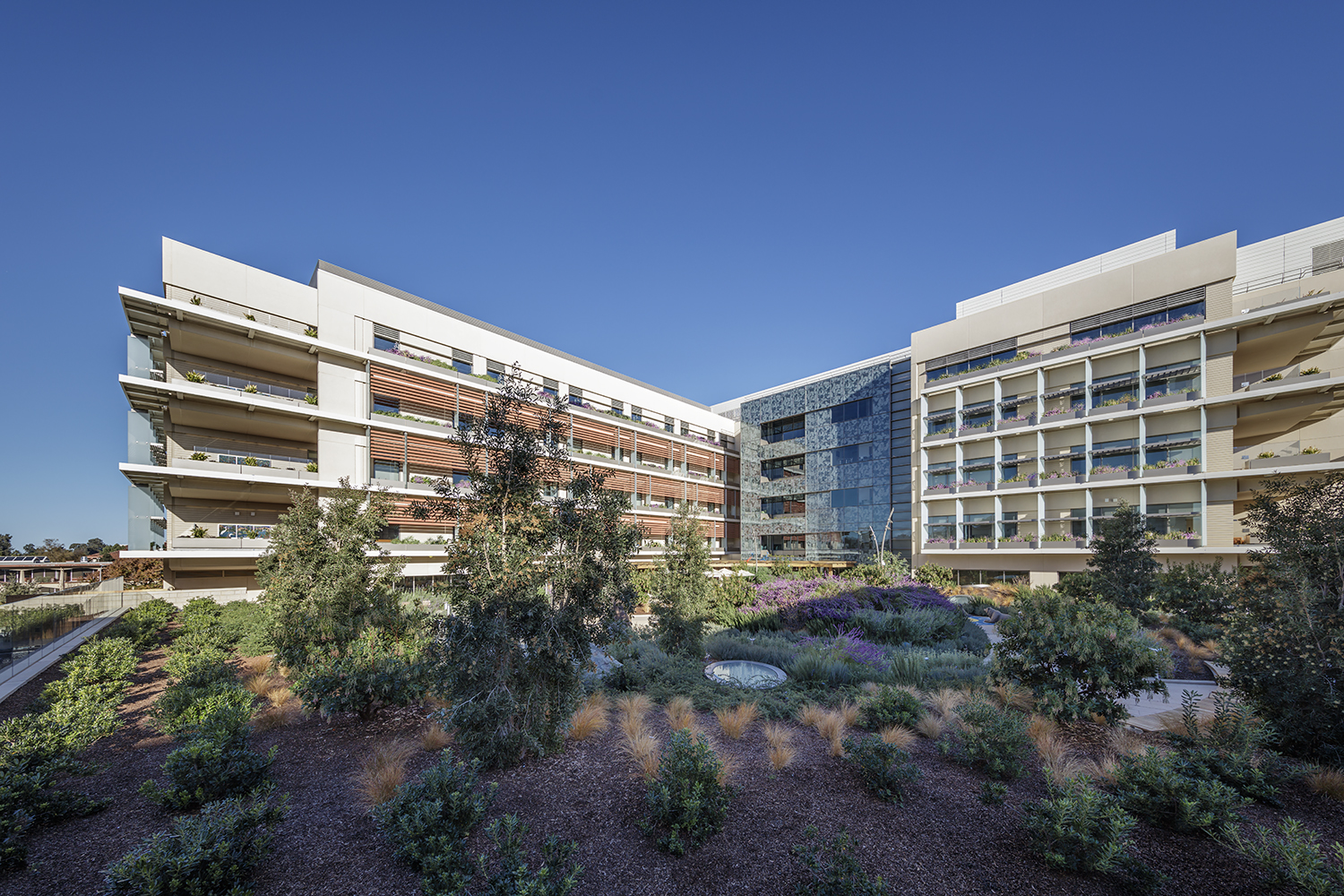 a building with trees in front of it