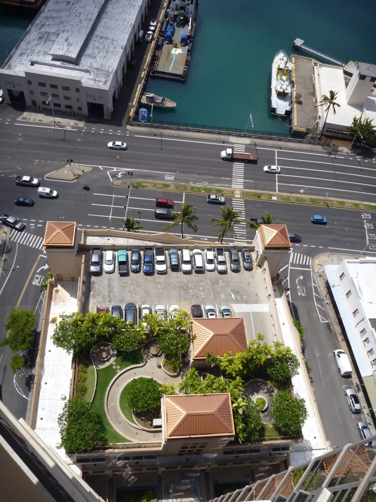 a high angle view of a town