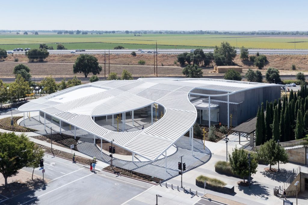 a building with a courtyard