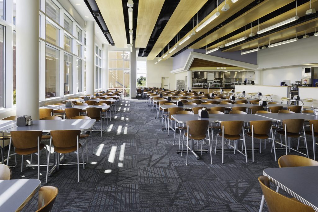 dining hall with many tables