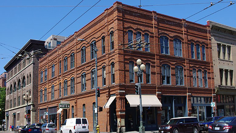 a building with many windows