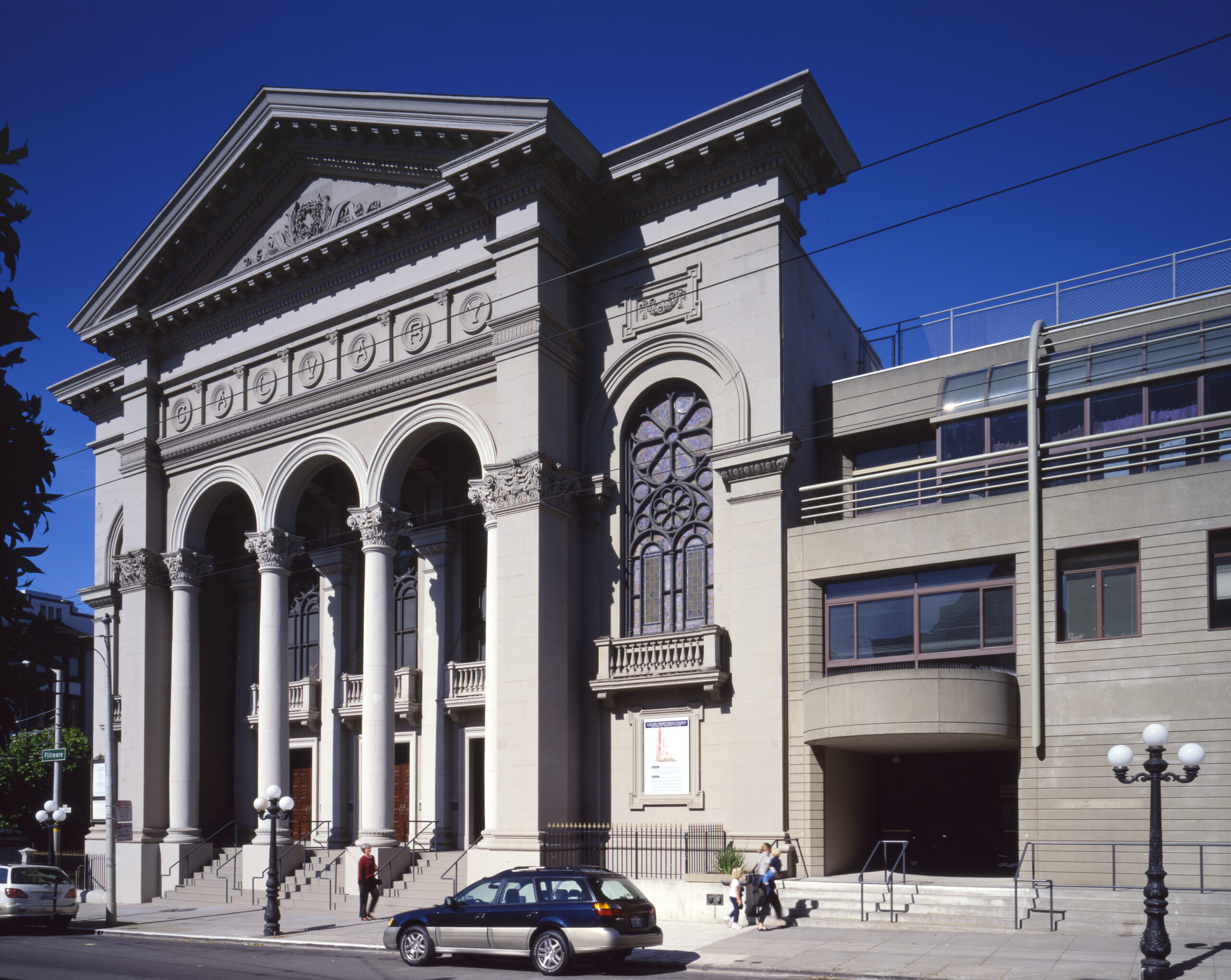 a building with a car parked in front of it